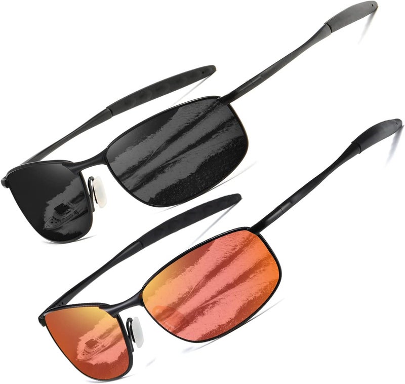 AEVOGUE Polarized Sunglasses For Men Rectangle Metal Frame Retro Sun Glasses AE0395 - Image 1